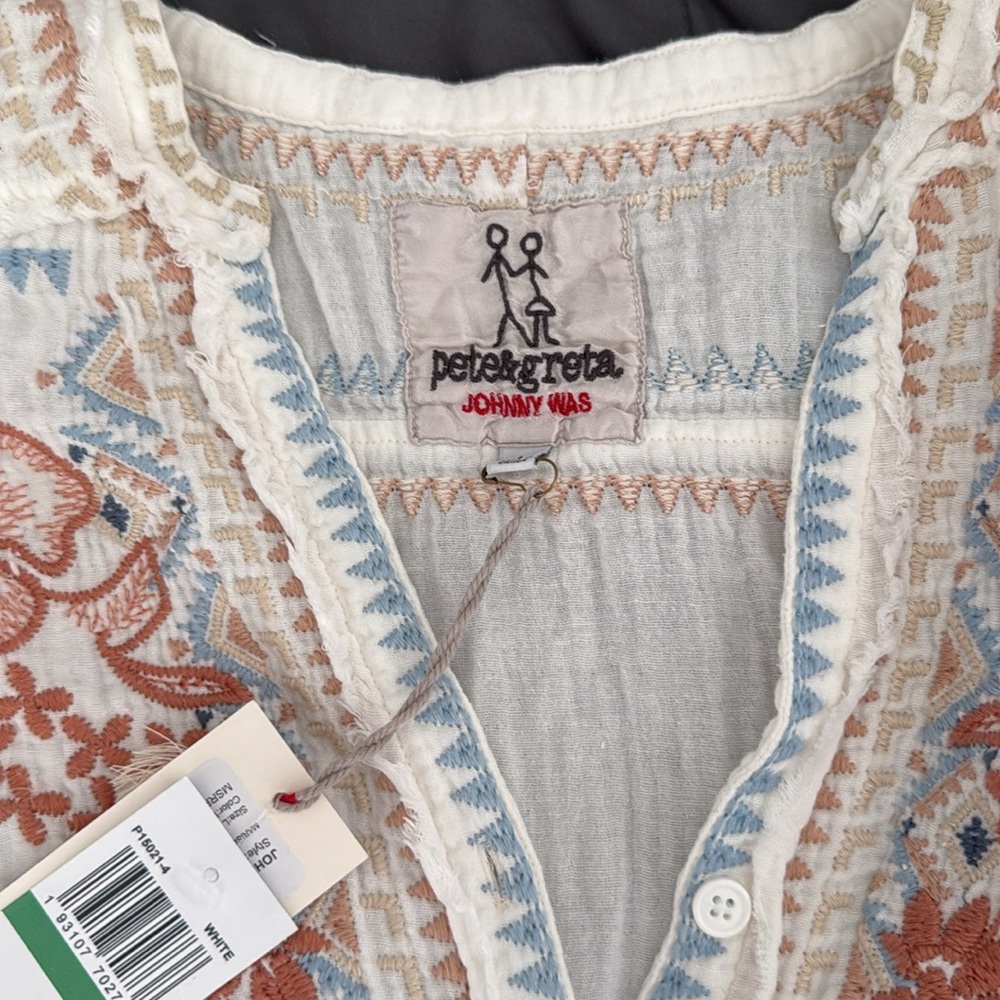 Women's Embroidered Bohemian Top - Johnny was.Brand New. - Picture 3 of 5